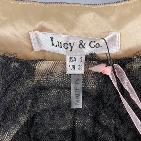 Lucy Paris New Lucy & Co Ruffle Spiral Sleeveless Tiered Mini Dress Black Nude