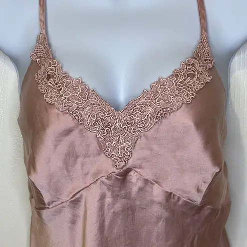 Separates By New York City Design Silk Camisole with Lace Trim Pink Size Large