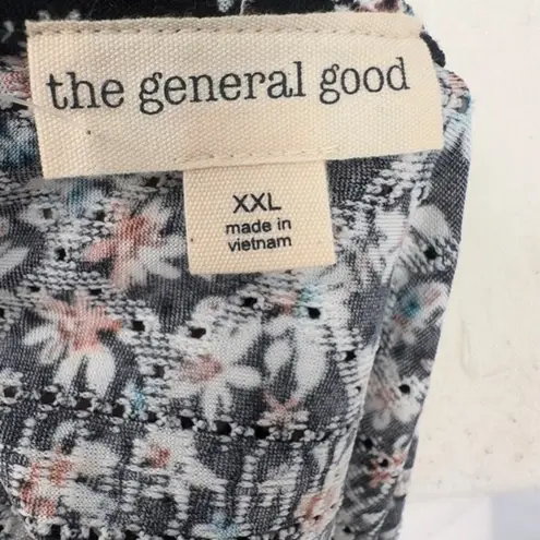 Stitch Fix The General Good Stitch & Fix Womens Halter Top Floral Mesh Black Size XXL