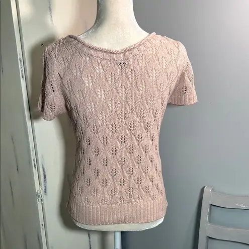 Mary Firenze Blush crocheted Top/sweater Pink Size M