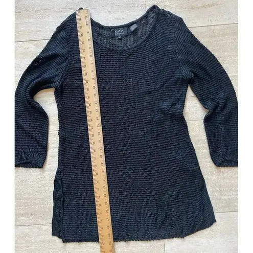 Dana Buchman black Knit Sweater Long Sleeve Tunic Top Size S