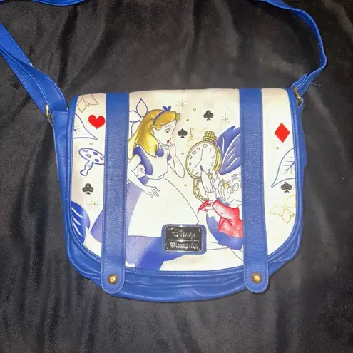 Lounge Fly  Disney Heart logo Alice in Wonderland Blue White Crossbody Bag