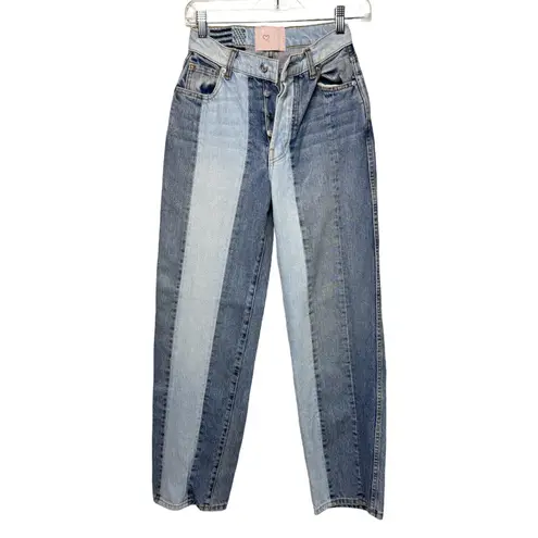 Revice Denim Revice Jeans Womens 0 24 Blue Two Tone‎ Fine Line Relaxed 90s Retro Everyday Fun