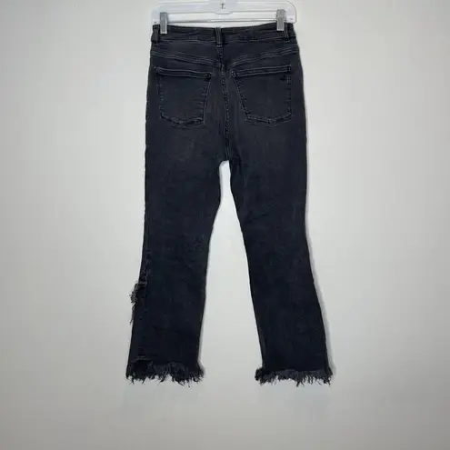 DL1961  Wallace High Rise Cropped Flare Booth Washed Black Size 27