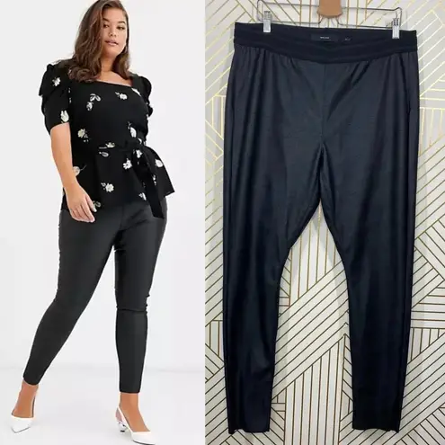 VERO MODA Curve Faux Leather Pantalegging Black