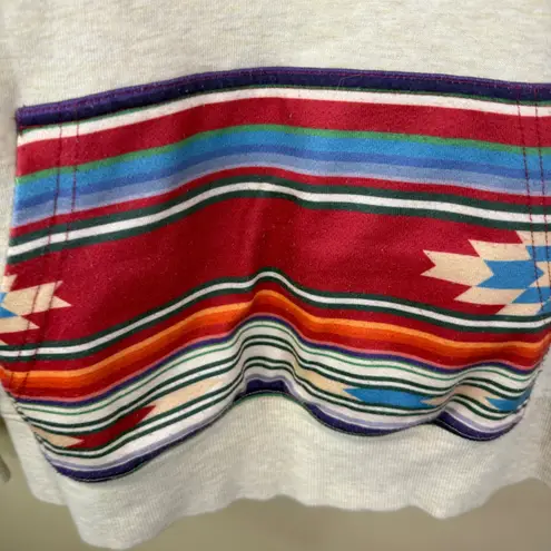 Hooey Ladies Rope Like A Girl Cream Hooded Pullover Sweatshirt Laramie Aztec MED Tan