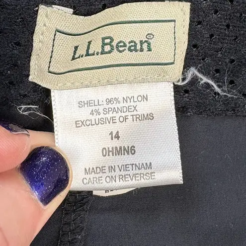 L.L. Bean Comfort Trail Wrap Skort Pockets Outdoor Comfort Size 14 Black