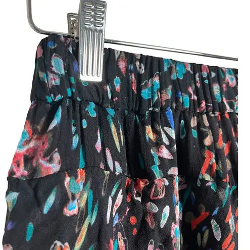 IRO Blink Black Petal Print Asymmetric Chiffon Skirt Size 6