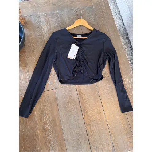 NWT Calia Ruched Rash Guard In Black Size Large