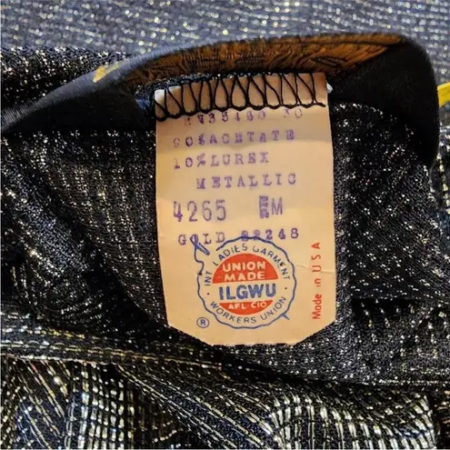 Vintage Gold Metallic Disco 2 Piece Set Spaghetti Strap Camisole Top & Jacket M Size M