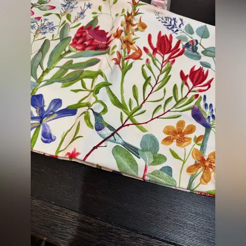 Floral Canvas Tote Bag Red