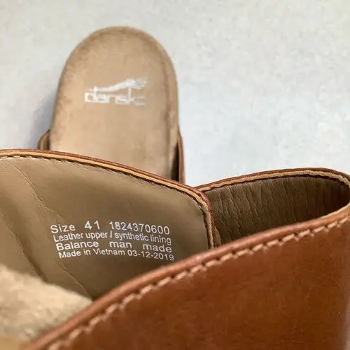 Dansko Leeann Sandal 41 Tan Burnished Leather Slip On