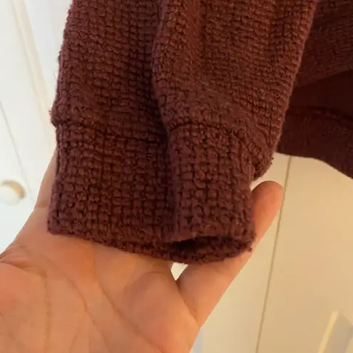 Sweaty Betty Restful Boucle Half Zip Sweatshirt, Burgundy, Women’s 8