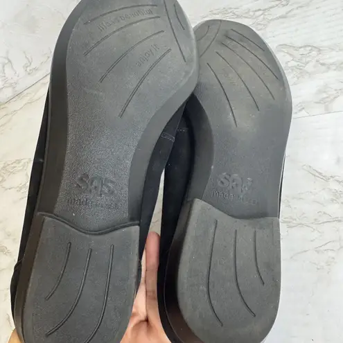 SAS hope slip on ladies size 10.5 W Black Suede Loafers Tassel Comfort Flats