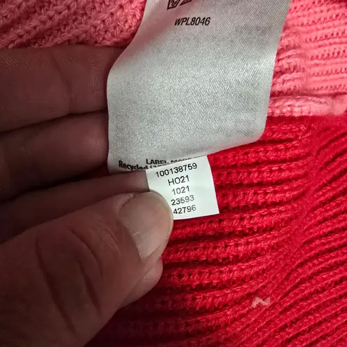 INC International Concepts Heart Color Block Pearl Detail Sweater Red