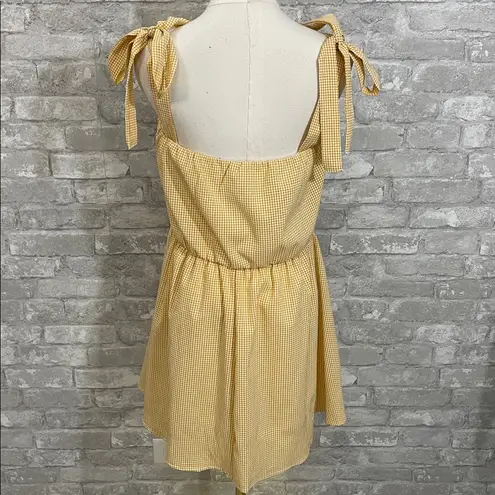 Dry Goods 21 Saints Yellow Gingham Mini Dress Size L