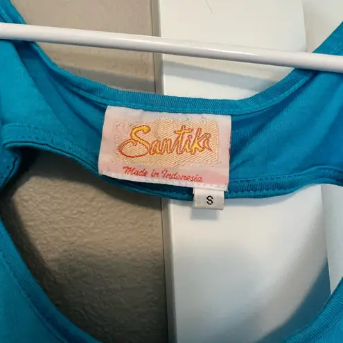 Blue Relaxed Cut Out Tank Top