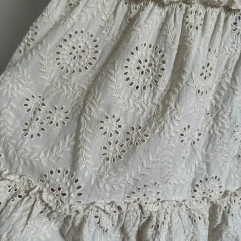 Jen's Pirate Booty | Rooftop White Eyelet Tiered Smocked Maxi Skirt Large