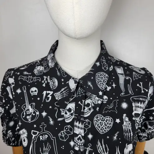 KILLSTAR The Heat Button Up Top M Whimsygoth Goth Witchy Halloween Dark Academia