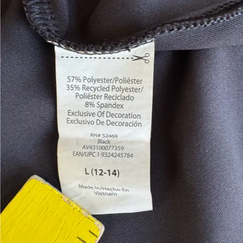 Avia Black Scuba Cropped Funnel Neck Quarter Zip Top Sweatshirt Size Large