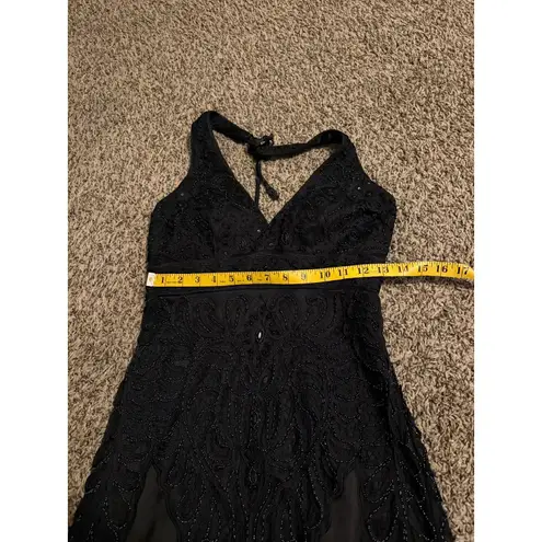 Sue Wong Vtg Nocturne Womens Black Beaded Babydoll Maxi Dress 4 Whimsigoth Y2k