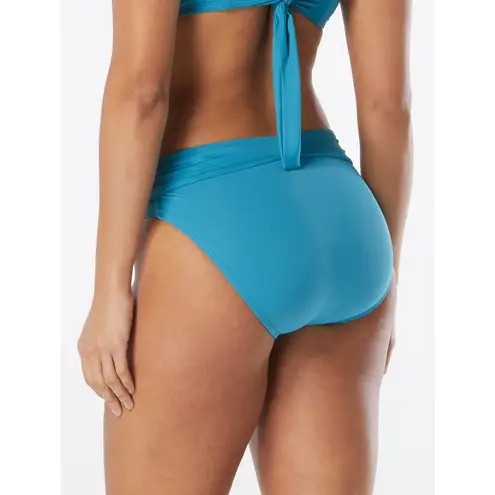 Coco reef Impulse Rollover Solid Teal Cove Blue Bikini Swimsuit Bottoms Size L