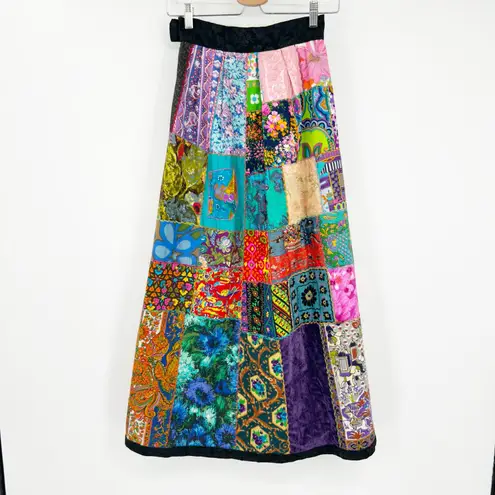 Handmade Womens VTG Vintage Artsy Boho Hippie Patchwork Floral Maxi Skirt