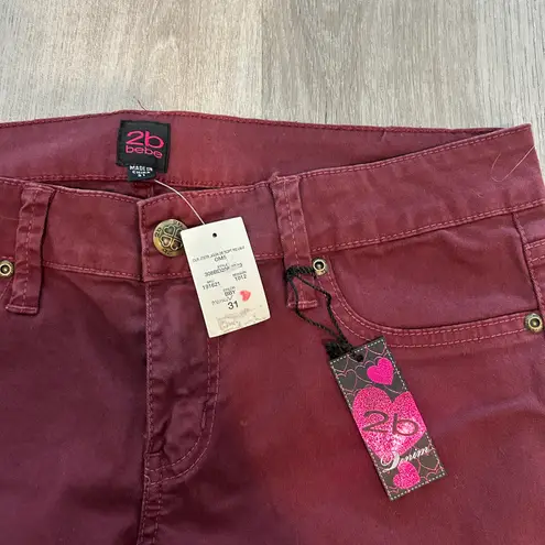 Bebe 2B  maroon nwt skinny jeans