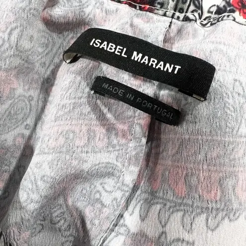 Isabel Marant Paisley Red Draped Mini Skirt Sz M