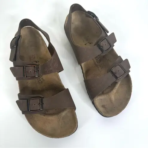 Birkenstock Birki’s  Brown Leather Strappy Buckle Sandals Size 42 US 11