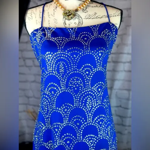 Vintage Blue Patra , Sequined Embellished Gown - Size 14