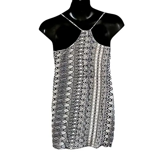 Bishop and Young Tribal Print Sleeveless Mini Dress - Size Small, Black & White