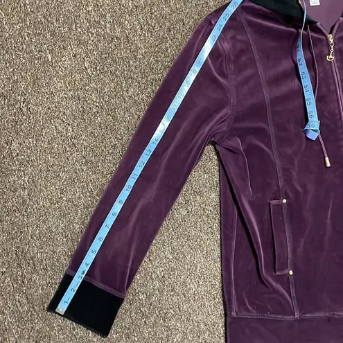 St. John Sport Women’s Velour Zip Up Hooded Track Jacket Size M