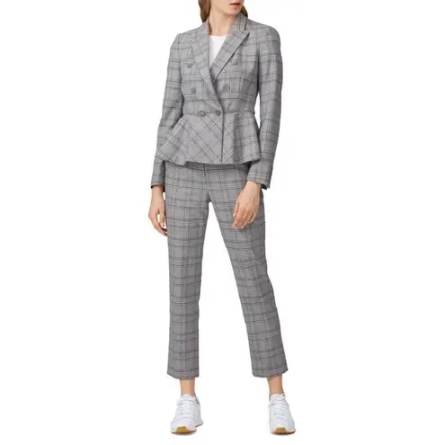 Rebecca Taylor Plaid Wool Blend Peplum Blazer Size 2 New with Tags