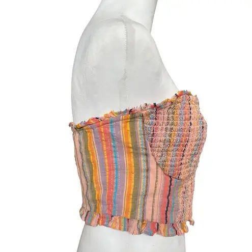 Pilcro Women’s Size M Rainbow Smocked Top Festival Going Out Strapless