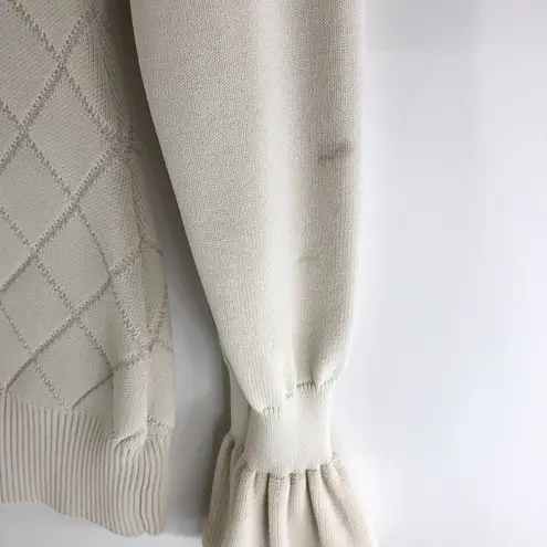 Opening Ceremony Womens Top Heavy Knit Geometric Long Bell Sleeve Ivory Size XS