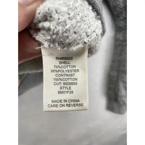 Max Studio  London Womens Heathered Grey Hoodie full zip Sweatshirt Sz Small