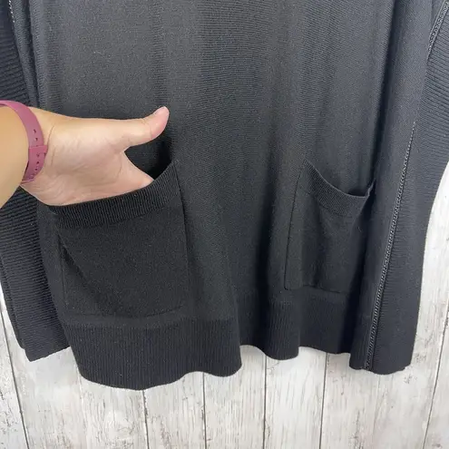 Karen Millen Poncho Size XS/S Black Wool Blend Turtle Neck Jeweled Quiet Luxury