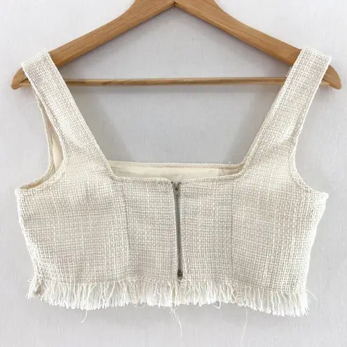 Missguided  Women's Tweed Fringe Crop Cami Top size 6