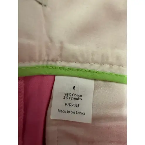 J.Crew Factory Shorts Women 6 Pink Chino Hidden Side Zip Cotton Blend