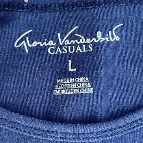 Gloria Vanderbilt Casual Blue Short Sleeve Tee Shirt
