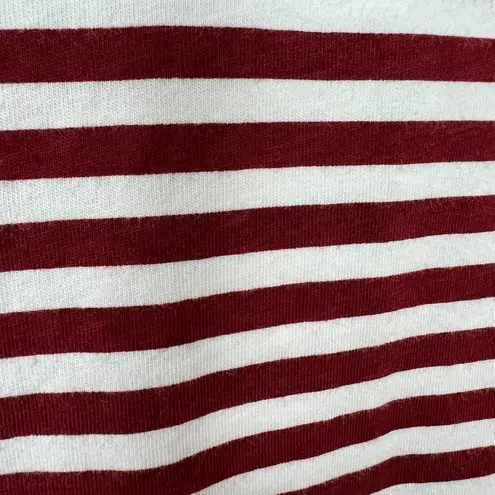 M.i.h‎ Jeans Top Womens Medium Maroon Stripe Short Sleeve Crew Neck Penny Tee Red