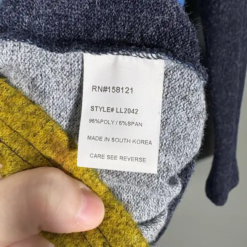 Lily London Women's Artsy Lagenlook Blue Turtleneck Fleece Sweater