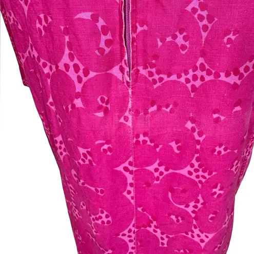 VINTAGE Marimekko Zip Front Shift Smock Dress in Tarha Pattern Sz:40/US12 1960s Pink Size 12