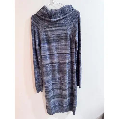 prAna Striped Cowl Neck Sweater Dress Long Sleeve Pockets Size Medium