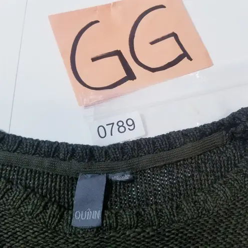 Quinn Green Patchwork Knit Pullover Sweater Size M