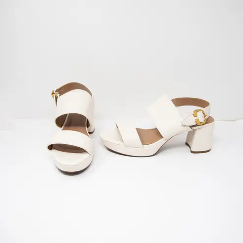 NEW Aerosoles Camera Comfortable Women's Platform Heel Sandal Ivory Leather 11