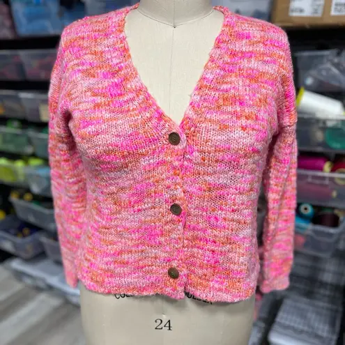 Neon Knit Cardigan XL Pink