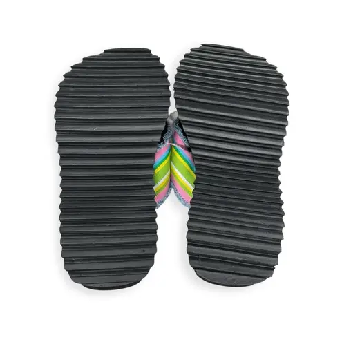 Handmade: new SOTM ❤︎︎ Striped Heart Crystal Embellished Platform Sandals ❤︎︎ 7M Black Size 7