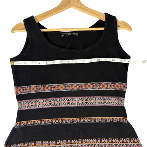 Peruvian Connection Knit Bodycon Dress Womens Medium Black Boho Whimsigoth